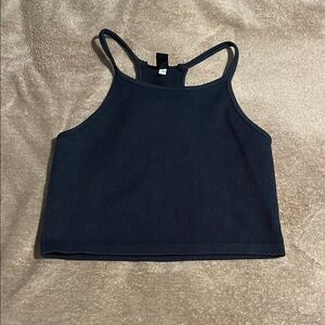 Navy Blue Ribbed Tank Top